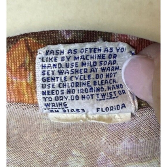 VINTAGE 70'S Bordin Knits Picture Long Sleeve Shirt Button Down Floral Fall - Picture 8 of 8